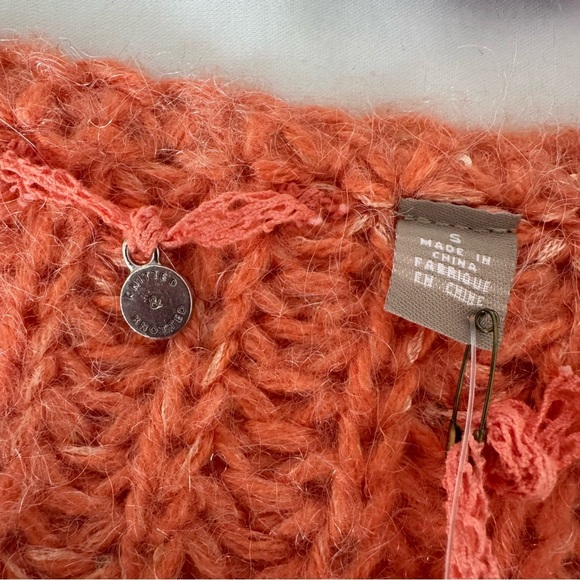Anthropologie Knitted & knotted peach sequin sweater - Picture 8 of 8